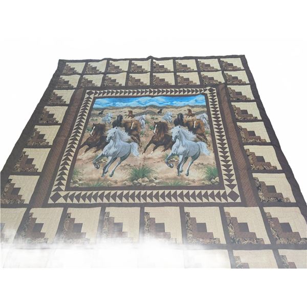 Handmade Equestrian Themed Patchwork Quilt (King Size)