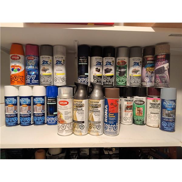Spray Paint Haul - Including Rust-Oleum, Krylon, Premier, Tremclad