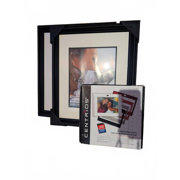 CENTRIOS 8" Digital Photo Frame and Two 11x14 Picture Frames