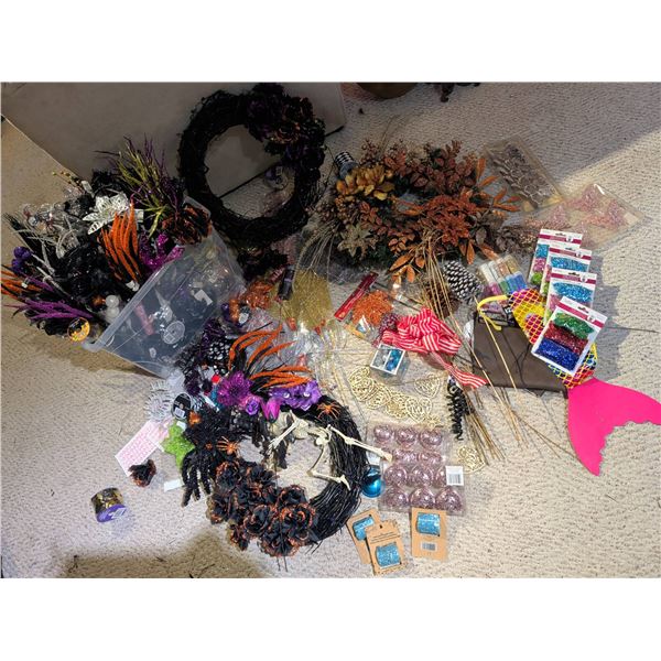 Large Assortment of Seasonal and Craft Decorating Supplies