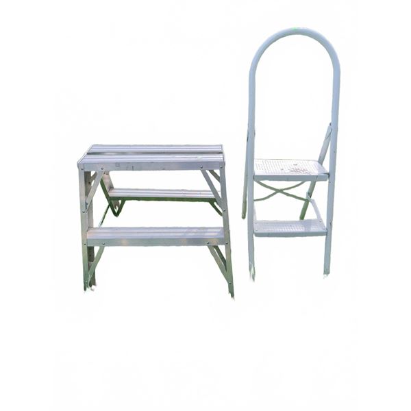 Two Metal Two-Step Folding Ladders