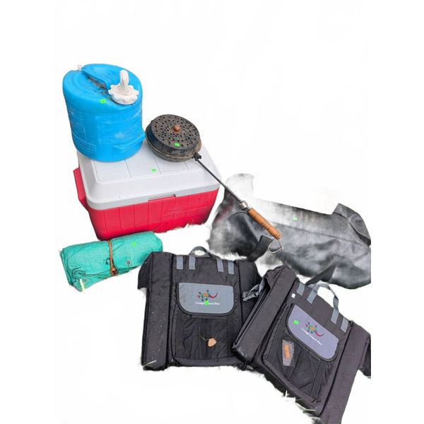 Camping Bundle With Porta-Chef Grill, Cooler, Life Vests, and Accessories