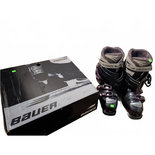 Salomon SP 6.0 L Ski Boots and Bauer Supreme 3000SB Junior Hockey Skates