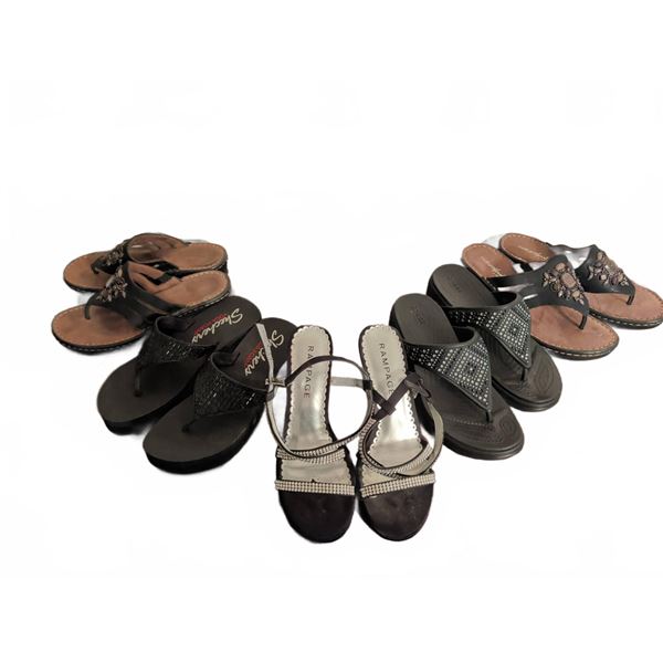 New Ladies Size 7.5 Summer Footwear, Brands Include Skechers, Rampage, Crocs