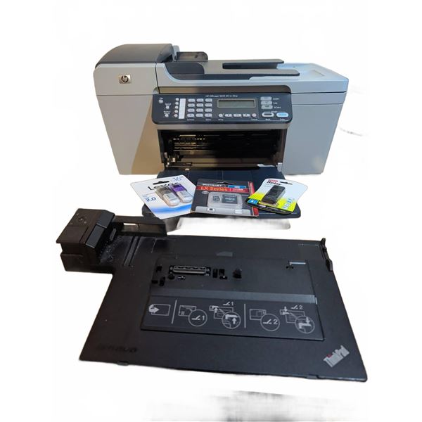 HP Officejet 5610 All-in-One Printer With Flash Drives and Lenovo ThinkPad Dock