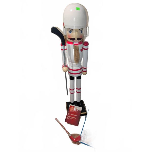 Home Accents Holiday 24 in Hockey Nutcracker with Toy Hockey Set