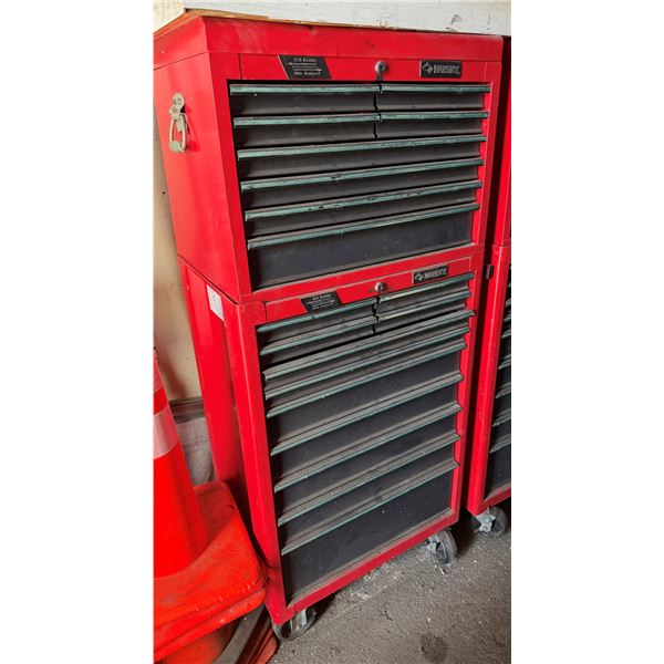 Husky Multi-Drawer Stacking Tool Chest w/ Top Chest on Bottom Cabinet 26" x 17.5" x 61.5"H