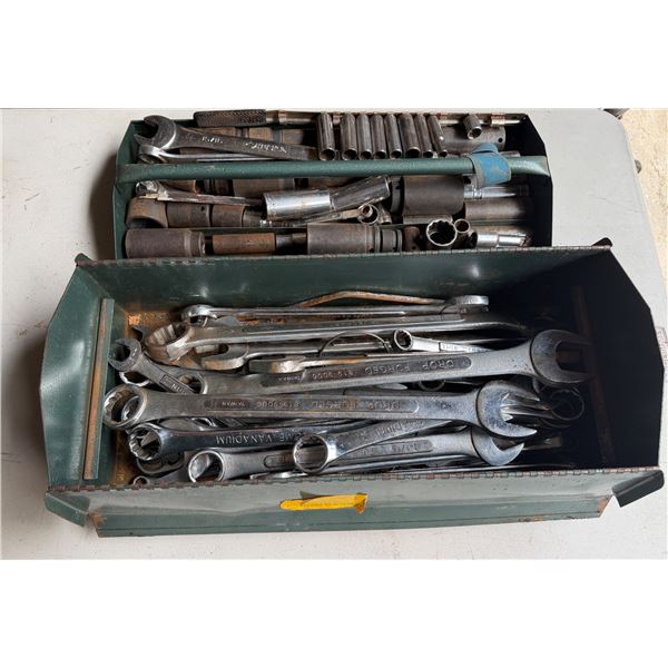 Multiple Hand Tools in Metal Case: Wrenches, Sockets, etc
