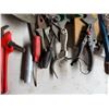 Image 4 : Multiple Hand Tools: Pipe Wrench, Trowel, Pliers, Screwdrivers, Sockets, Extensions, Scraper, etc