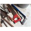Image 8 : Multiple Hand Tools: Saws, Bolt Cutters, Pry Bar, Pipe Cutters, Clamps, etc
