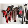 Image 2 : Multiple Hand Tools: Pipe Wrenches, Mallet, Pipe Cutter, Hex Key Set, Shackles, etc
