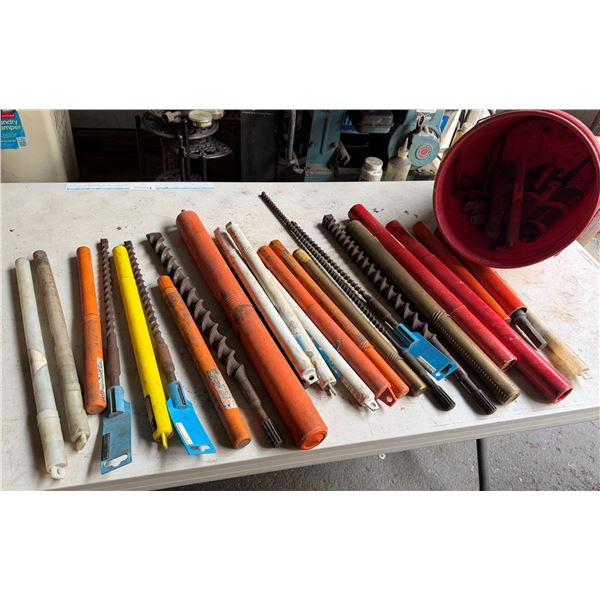 Multiple Masonry & Concrete Rotary Hammer Drill Bits, Spline Bits, Protective Tubes, etc