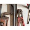 Image 3 : Qty 2 Large Pipe Wrenches, Chain Pipe Wrench & Bolt Cutters