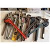 Image 1 : Multiple Pipe Wrenches, Levels, Hammer, etc, Misc Sizes