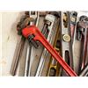 Image 5 : Multiple Pipe Wrenches, Levels, Hammer, etc, Misc Sizes