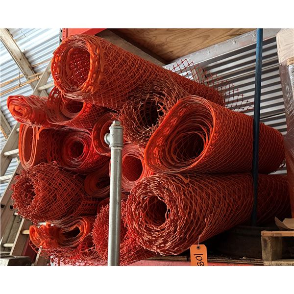 Multiple Rolls Orange Plastic Safety & Construction Barrier Fencing