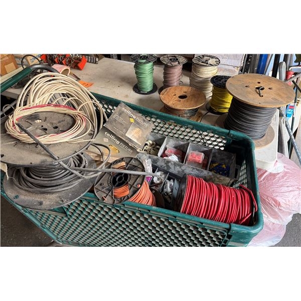 Multiple Spools & Coils Wire, Cable, Connectors, Hardware, Pipe Hangers, Ceiling Fixture, etc