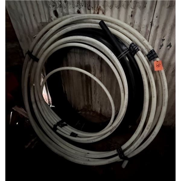 Multiple Coils Wirsbo Aquapex Flexible White Plastic PEX Tubing & Black Coil