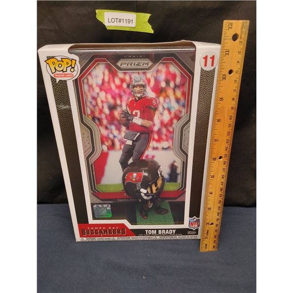 Tom Brady Funko Pop Trading Card Gold Prizm Panini Exclusive #11(New In Box)