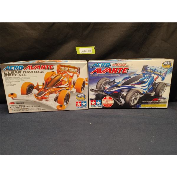 Tamiya 95083 Aero Avante (Orange special) and Tamiya 18701, Aero Avante (Debut Model#1), Mini 4WD 1/