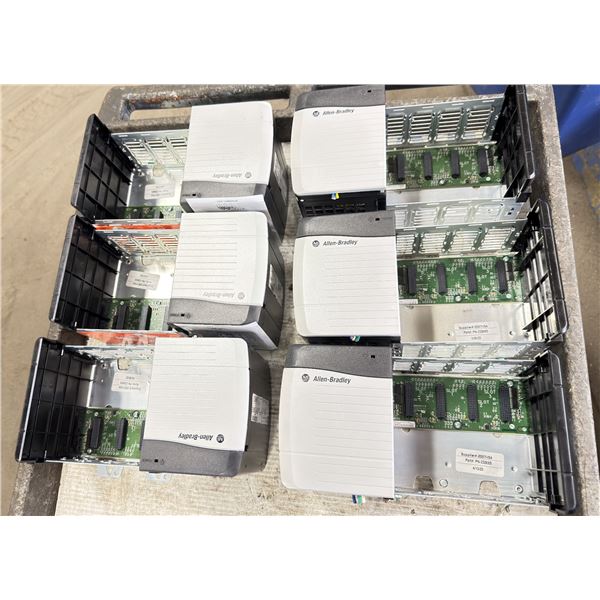 Lot of (6) Allen-Bradley #1756-A4 Chassis w/ #1756-PB72 Power Supplies