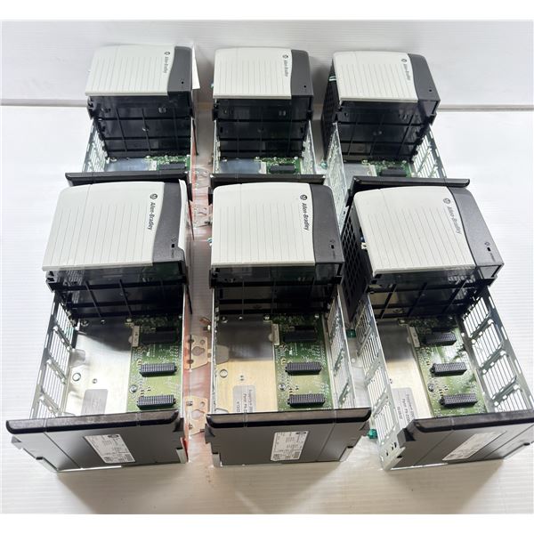 Lot of (6) Allen-Bradley #1756-A4 Chassis w/ #1756-PB72 Power Supplies