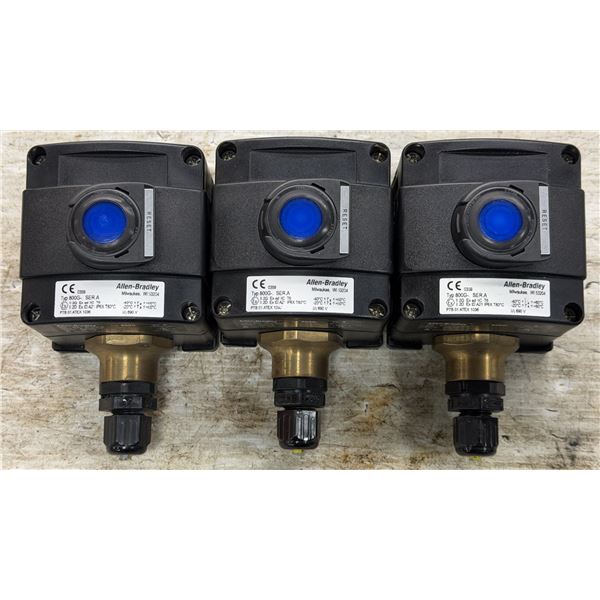 (3) Allen Bradley #800G-1L6K1 Hazardous Location Control Station Units