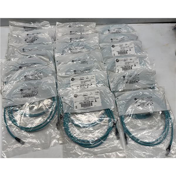 Lot of (22) Allen Bradley #1585J-M8TBJM-1M9 Ethernet Media RJ45 Patchcords