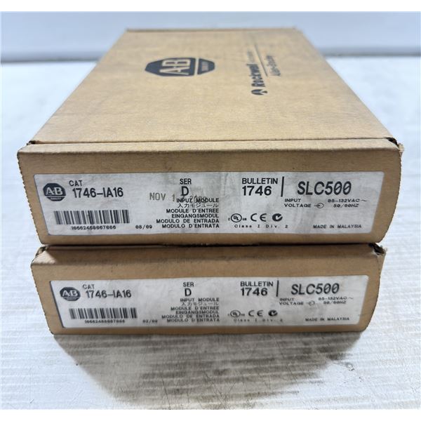 (2) Allen-Bradley #1746-IA16 SER. D Modules