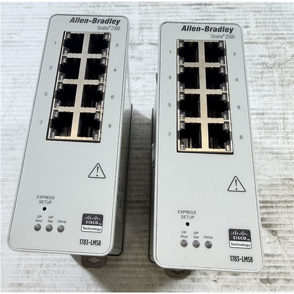 (2) Allen-Bradley #1783-LMS8 / #PN-332533 Ethernet Managed Switches