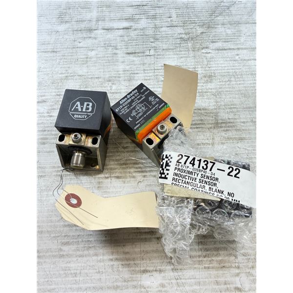 (3) Allen-Bradley #871P-D20BP40-D4 Proximity Sensors