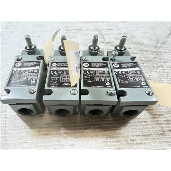 Lot of (4) Allen-Bradley #802T-ATP & #802T-AP Oil Tight Limit Switches
