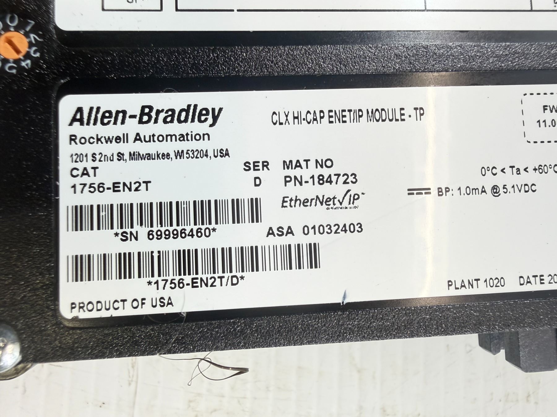 Allen-Bradley #1756-EN2T CLX HI-CAP ENET/IP Module-TP