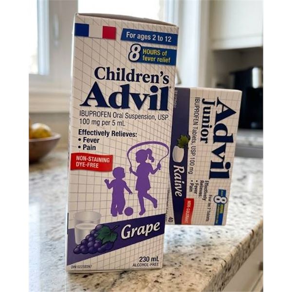 Advil pour enfants Raisin 230 mL and Junior Pack