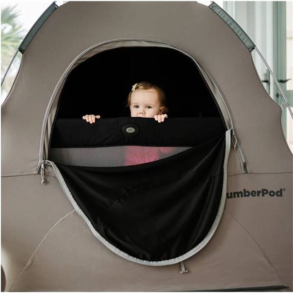 SlumberPod Portable Privacy Pod With Fan, Black/Gray