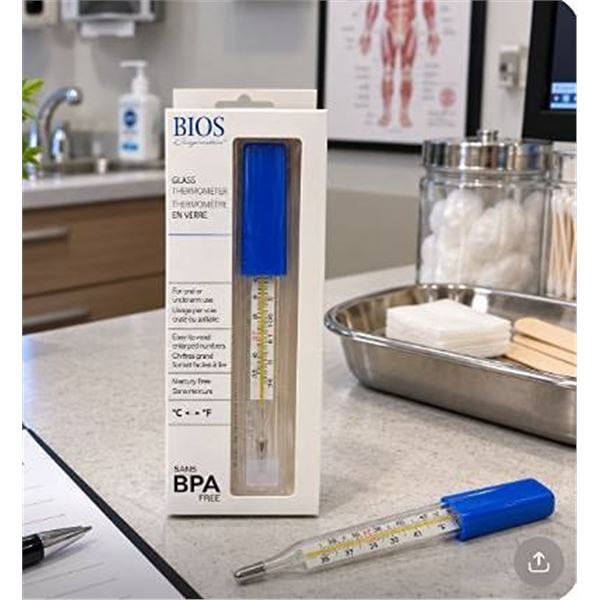 BIOS Glass Thermometer Dual Scale BPA Free