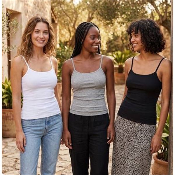 Splendid 3-Pack Camis with Built-In Bra XL