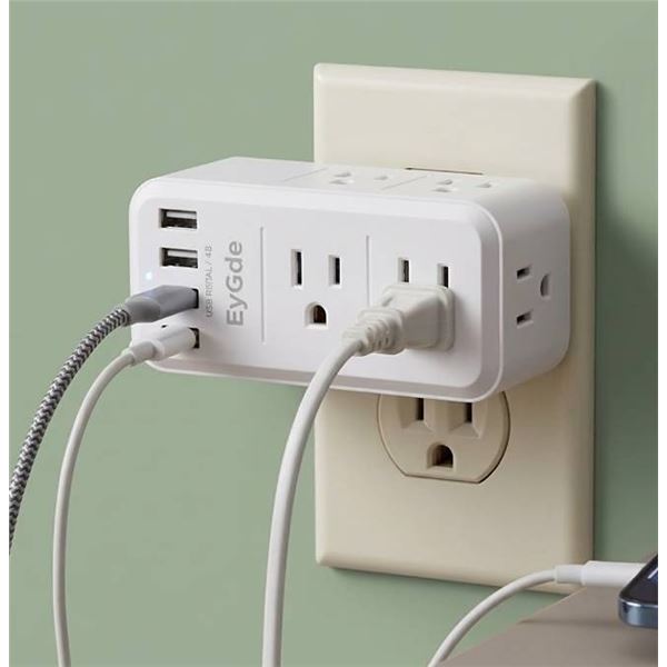 EyGde Multi Plug Outlet 6 Outlets 4 USB Ports