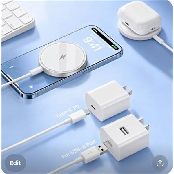 2 CW130 Magnetic Wireless Chargers USB-C USB-A