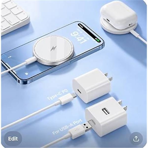 2 CW130 Magnetic Wireless Chargers USB-C USB-A