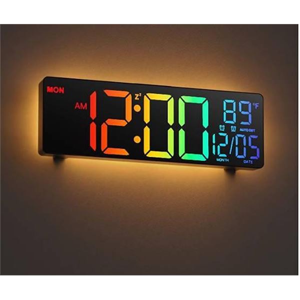HAITANG 10.5" Digital Wall Clock with Remote