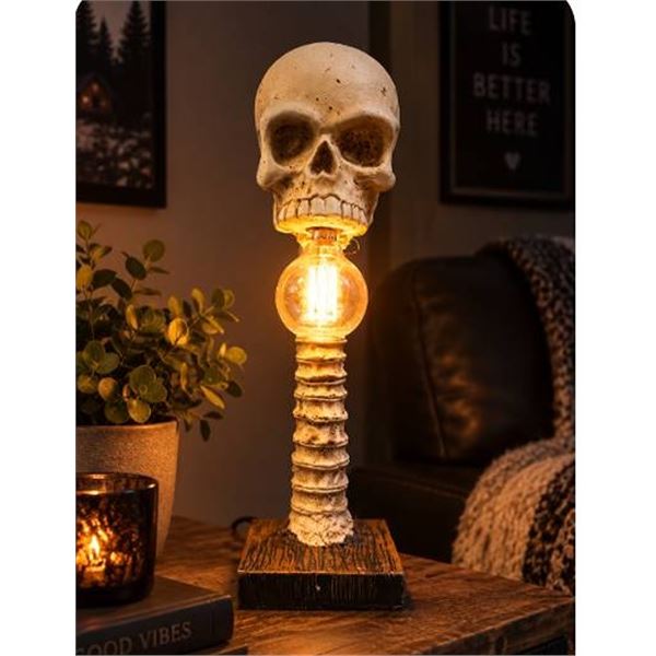 Skull Table Lamp with Spine-Style Base
