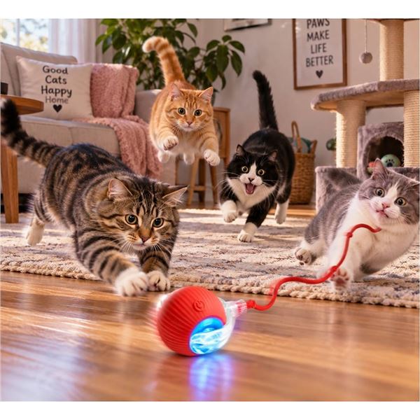 Lot of 2 P02 Interactive LED Pet Ball Toys