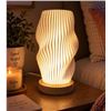 Image 1 : LED Table Lamp with Wavy White Shade