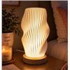 Image 1 : LED Table Lamp with Wavy White Shade