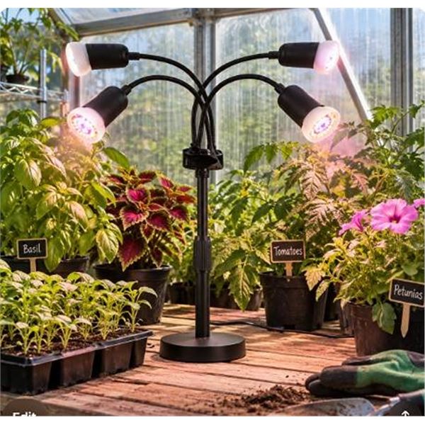 YIKEDAN LED Grow Lights 4 Pack Black