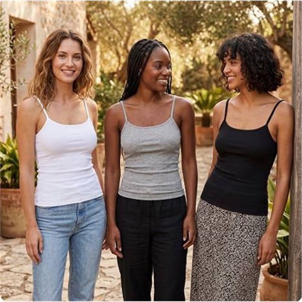 Splendid 3-Pack Camis with Built-In Bra XL