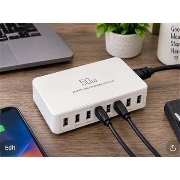 50W 8-Port Smart USB Desktop Charger