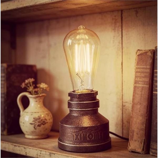 XIHOMÂ® Alloy Metal Water Pipe Table Lamp Base **Bulb Not Included**