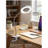 Image 1 : LED USB Desk Lamp with Ring Light and Clamp